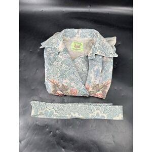 Butterfly Dropout Long‎ Jacket Coat Size Small  Butterflies And Flowers